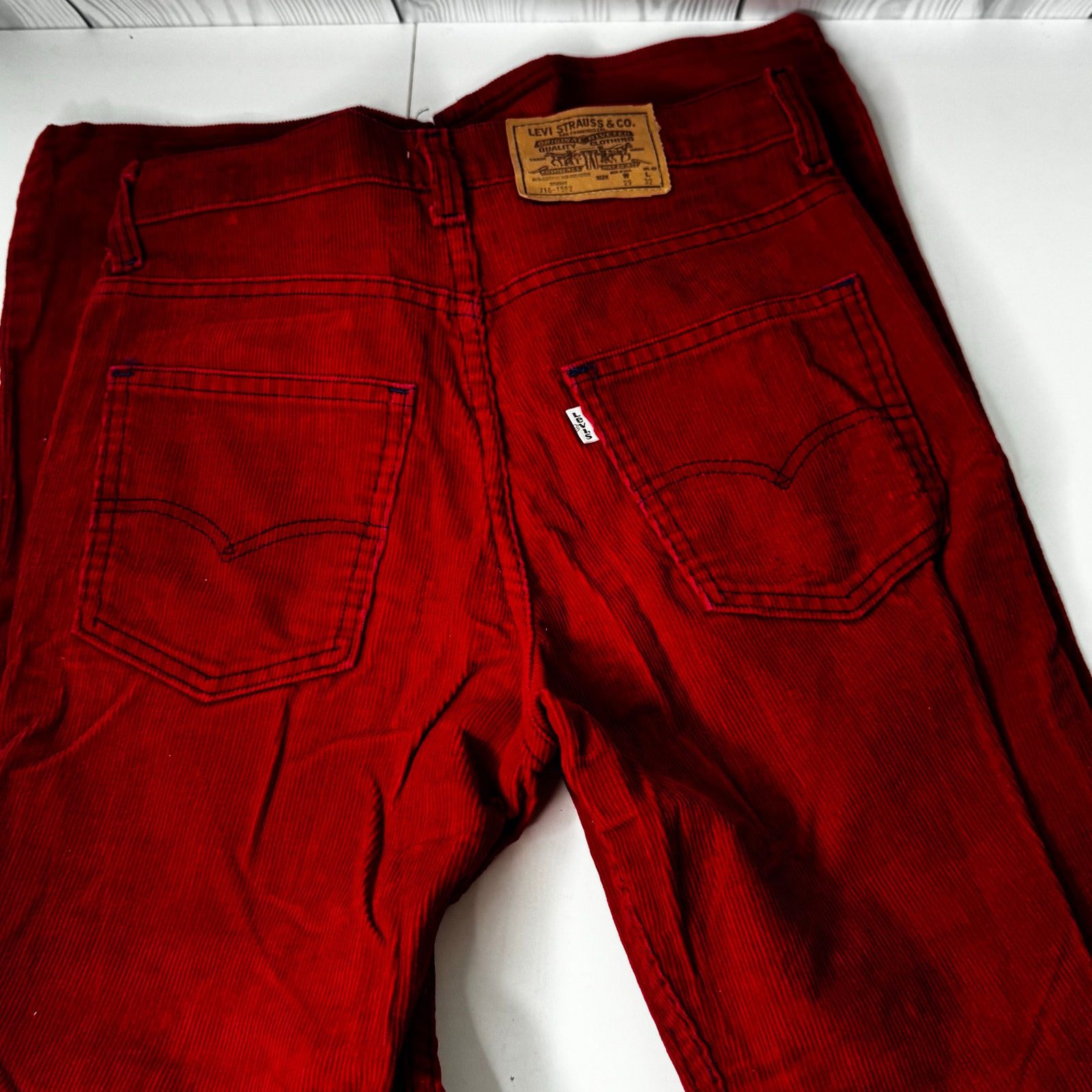 Vintage 70's 80's Levi’s Red Cord Corduroy Pants Fit 28x28